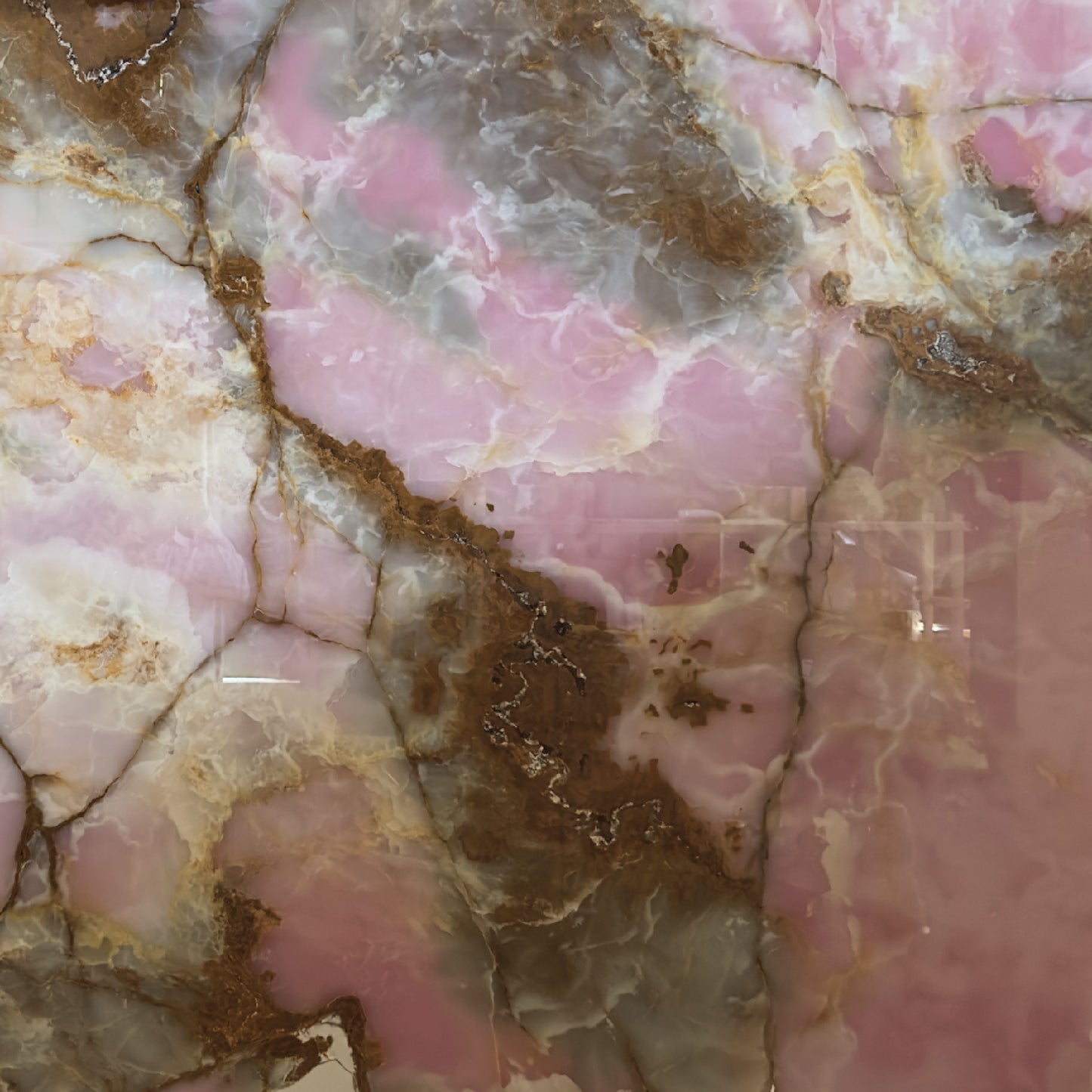 Detalle de vetas del ónix rosa