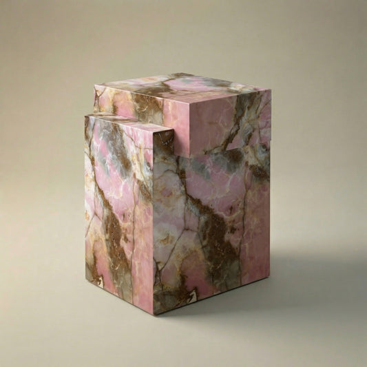 Alma Side Table in Pink Onyx