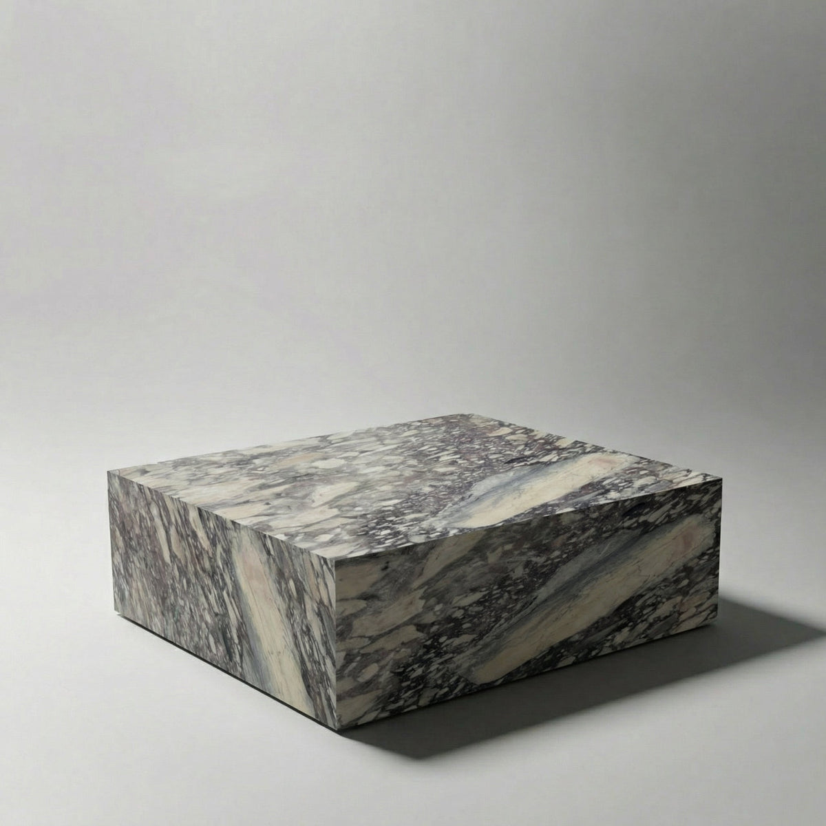 The Cube Coffee Table in Calacatta Viola Marble