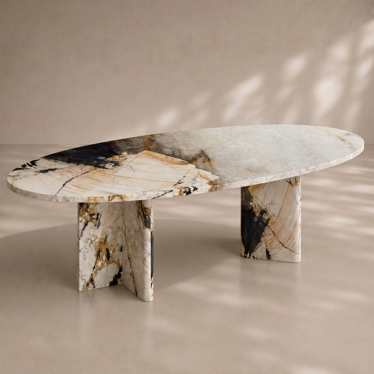 Domus Ovo Dining Table in Patagonia Quartzite