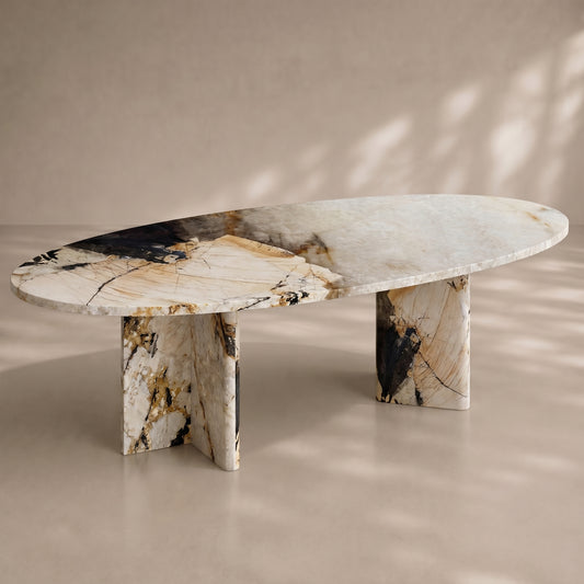 Domus Ovo Dining Table in Patagonia Quartzite