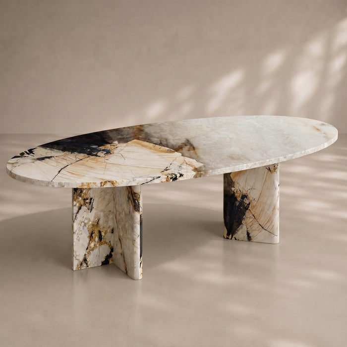 Domus Ovo Dining Table in Patagonia Quartzite
