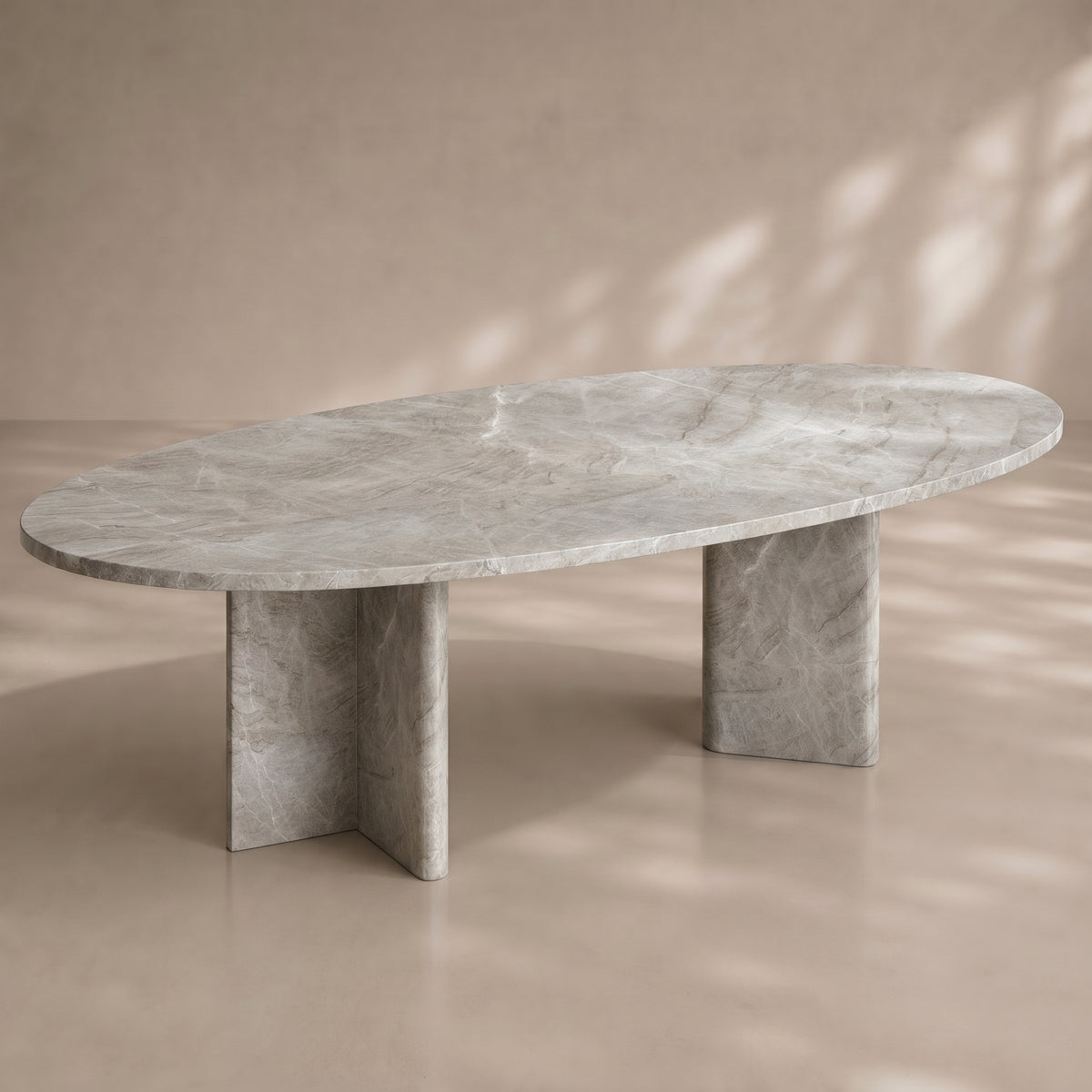 Domus Ovo Dining Table in Taj Mahal Quartzite