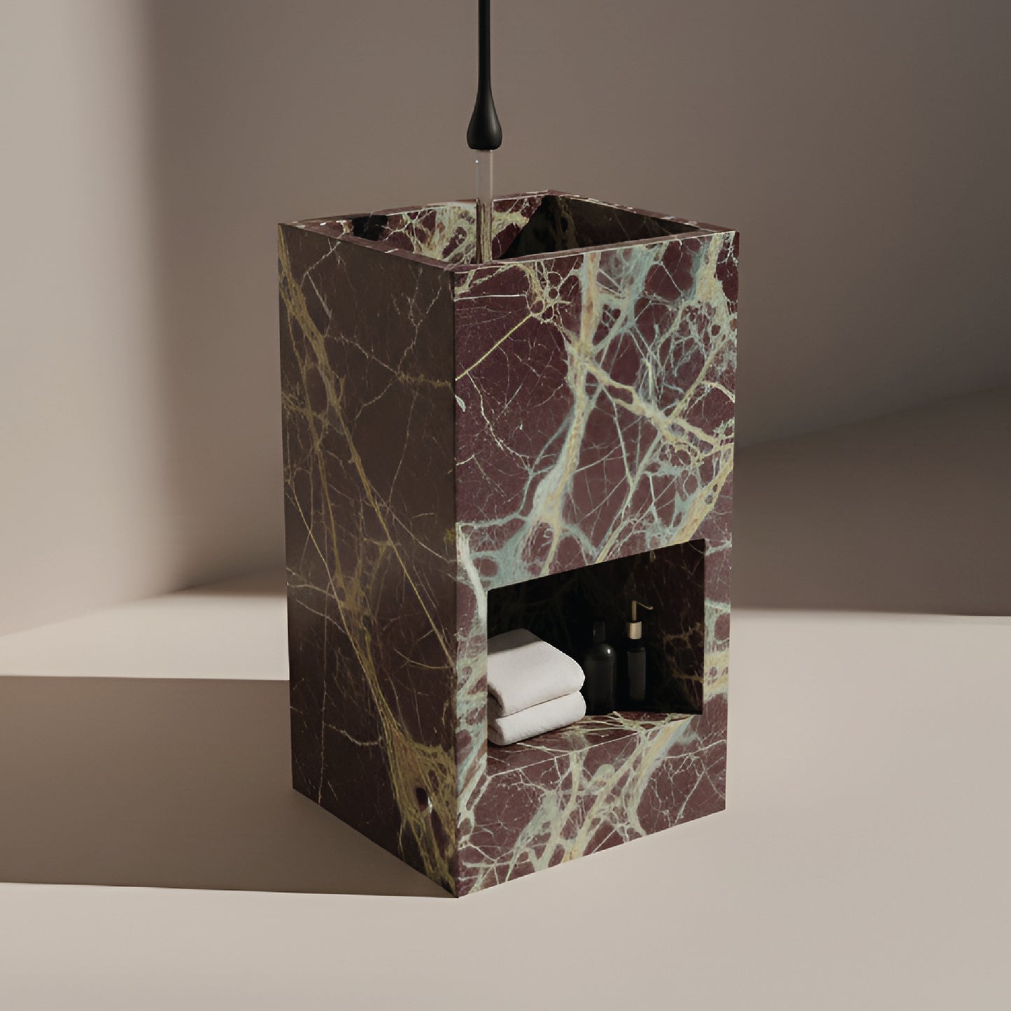 Lavabo Totem Áureo en Cuarcita Granada