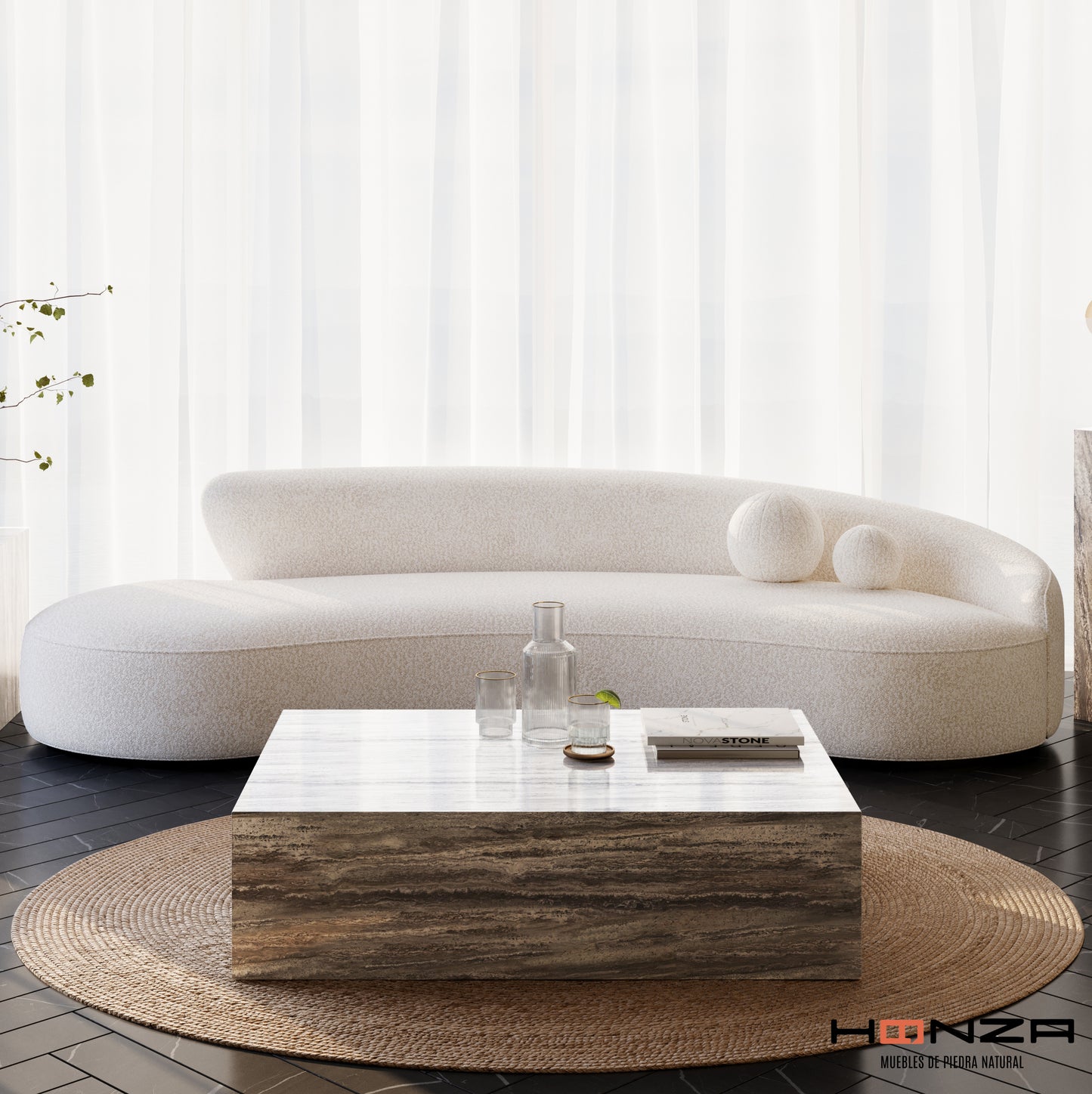 MESA CENTRO THE STYLE TRAVERTINO IMPERIAL