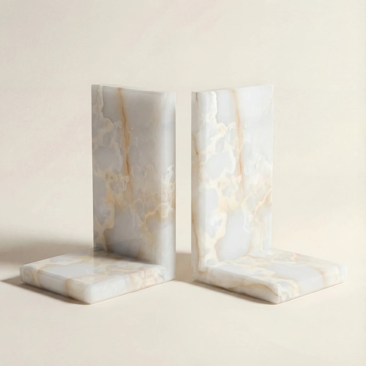White Onyx Bookends | Set of 2