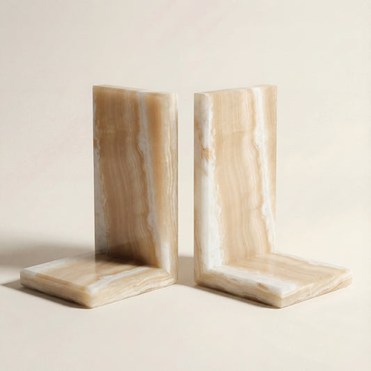 Sujetalibros de Ónix Dorado | Set de 2