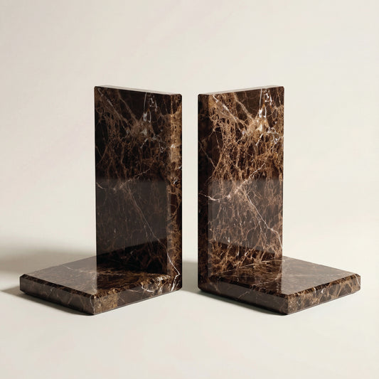 Sujetalibros de Mármol Emperador | Set de 2