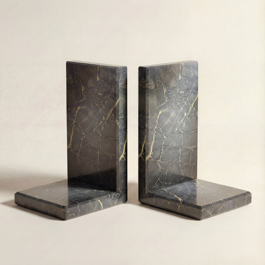 Sujetalibros de Cuarcita Golden Green | Set de 2