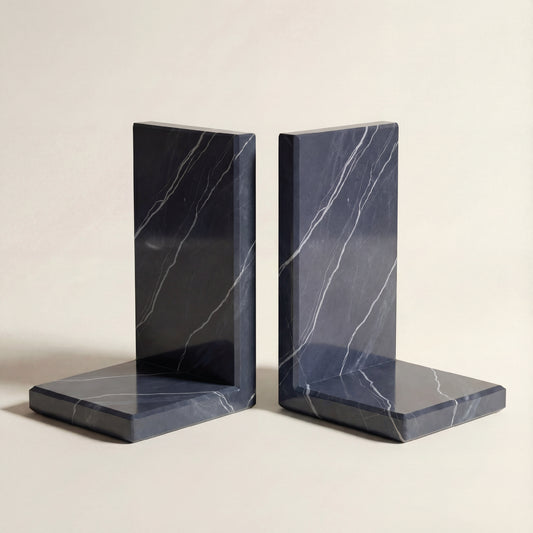 Sujetalibros de Cuarcita Negro Casper | Set de 2