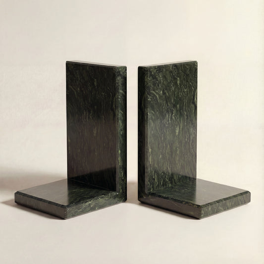 Sujetalibros de Cuarcita Verde Amazonia | Set de 2