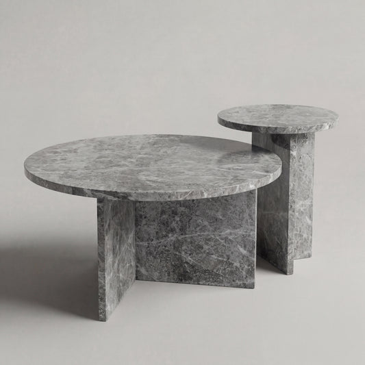 Chic Coffee Table in Tundra Gray Marble