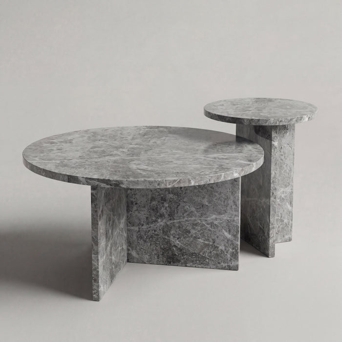 Chic Coffee Table in Tundra Gray Marble