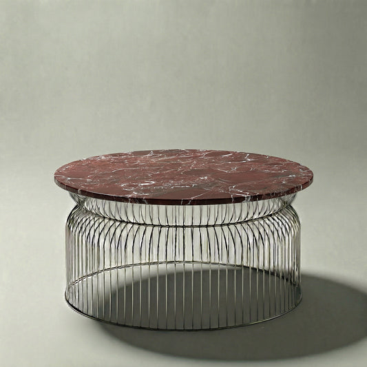 Abcheck Coffee Table in Rosso Levanto Marble