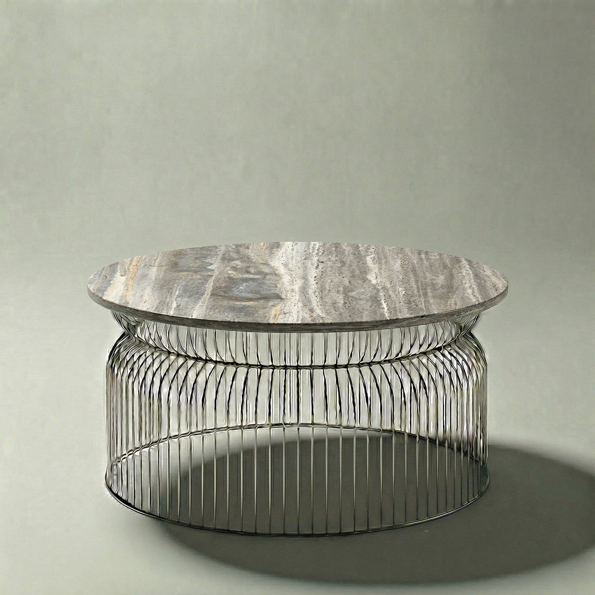 Abcheck Coffee Table in Silver Travertine