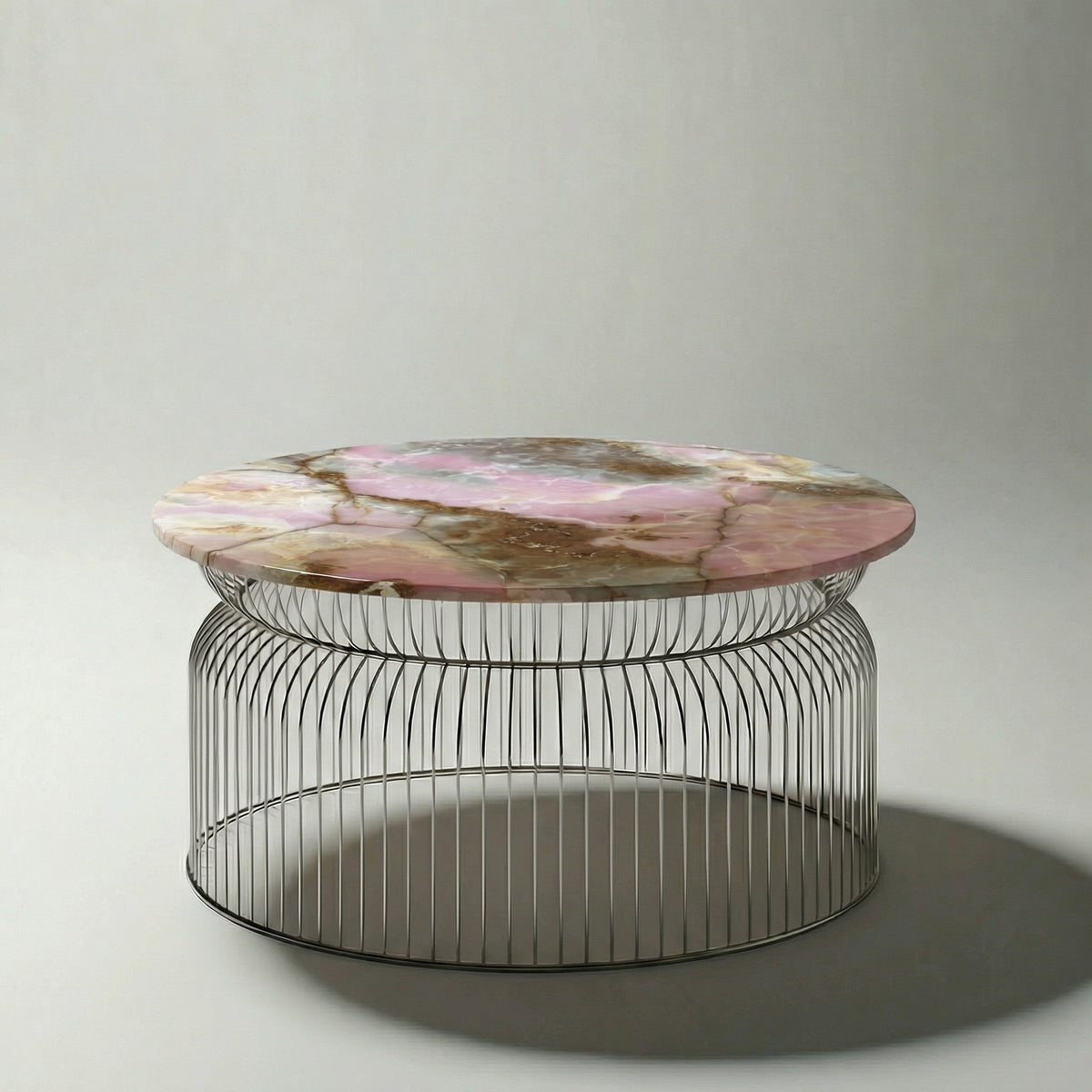 Abcheck Coffee Table in Pink Onyx