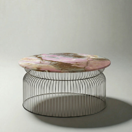 Abcheck Coffee Table in Pink Onyx