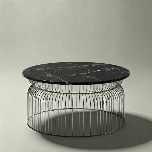 Abcheck Coffee Table in Nero Marquina Marble
