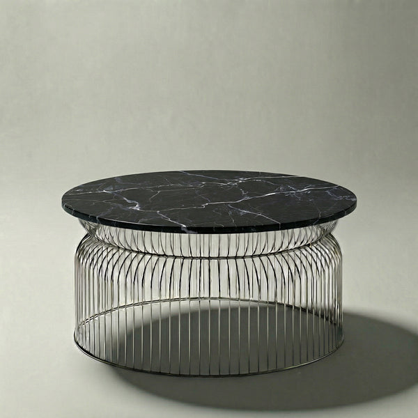 Abcheck Coffee Table in Nero Marquina Marble