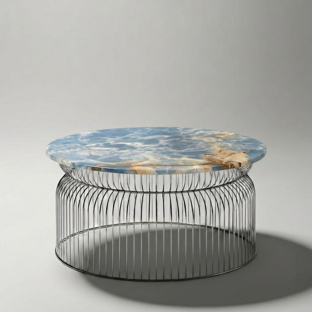 Abcheck Coffee Table in Ocean Blue Onyx