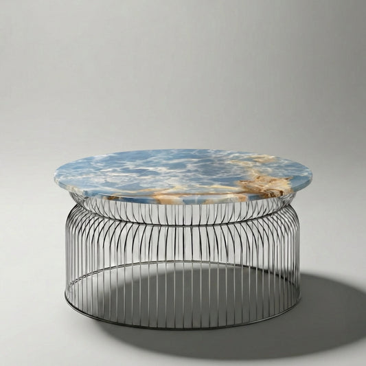 Abcheck Coffee Table in Ocean Blue Onyx