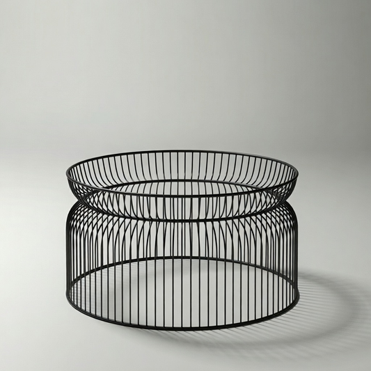 Abcheck Coffee Table - Black Metal Base