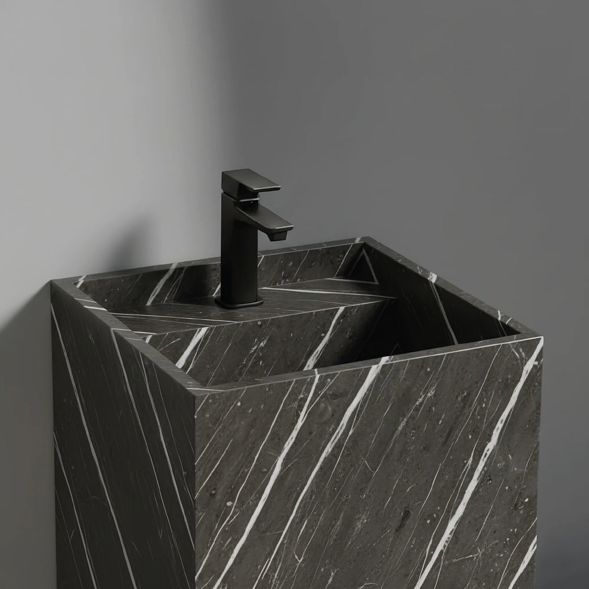 Totem Serene Washbasin in Belvedere Tropical Storm Quartzite