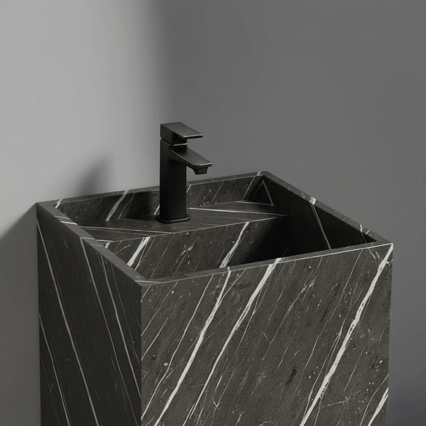 Totem Serene Washbasin in Belvedere Tropical Storm Quartzite