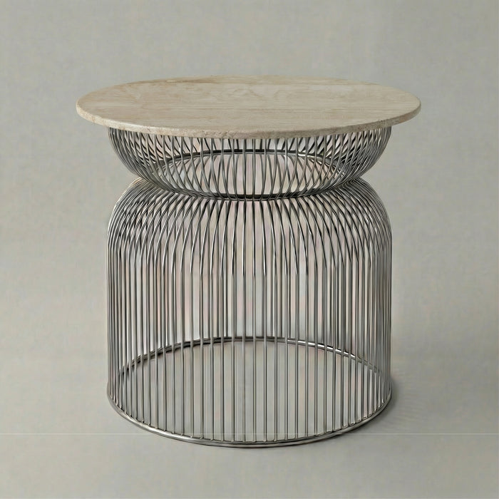 Abcheck Side Table in Navona Travertine