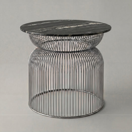 Abcheck Side Table in Belvedere Quartzite