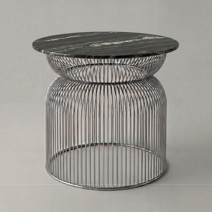 Abcheck Side Table in Belvedere Quartzite