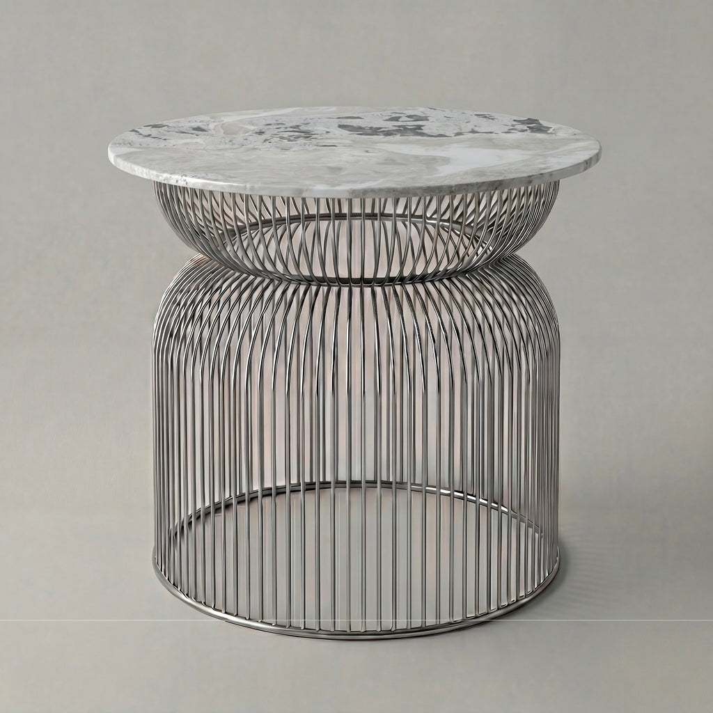 Abcheck Side Table in Dover Marble