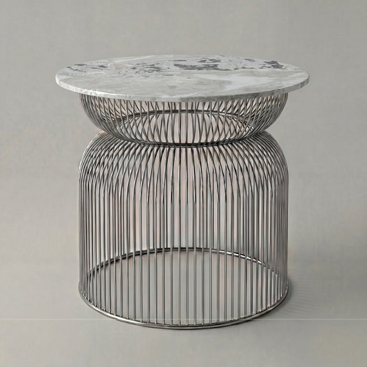 Abcheck Side Table in Dover Marble