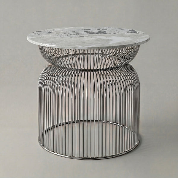 Abcheck Side Table in Dover Marble