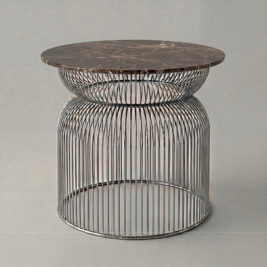 Abcheck Side Table in Emperor Marble