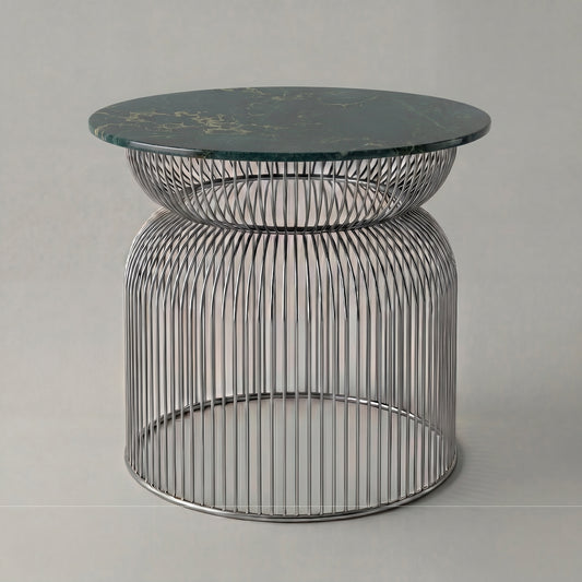 Abcheck Side Table in Golden Green Quartzite