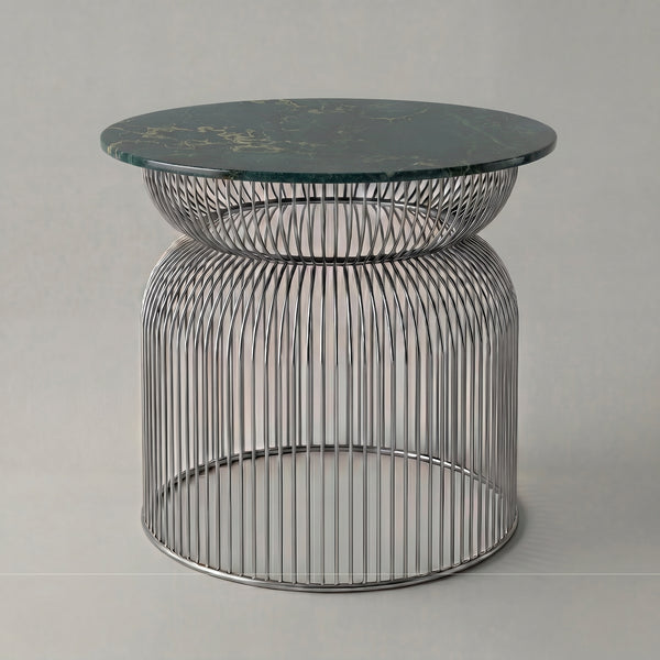 Abcheck Side Table in Golden Green Quartzite