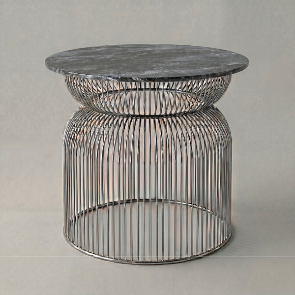 Abcheck Side Table in Iris Marble