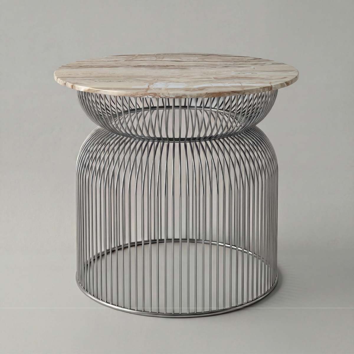 Abcheck Side Table in Avorio Striato Onyx