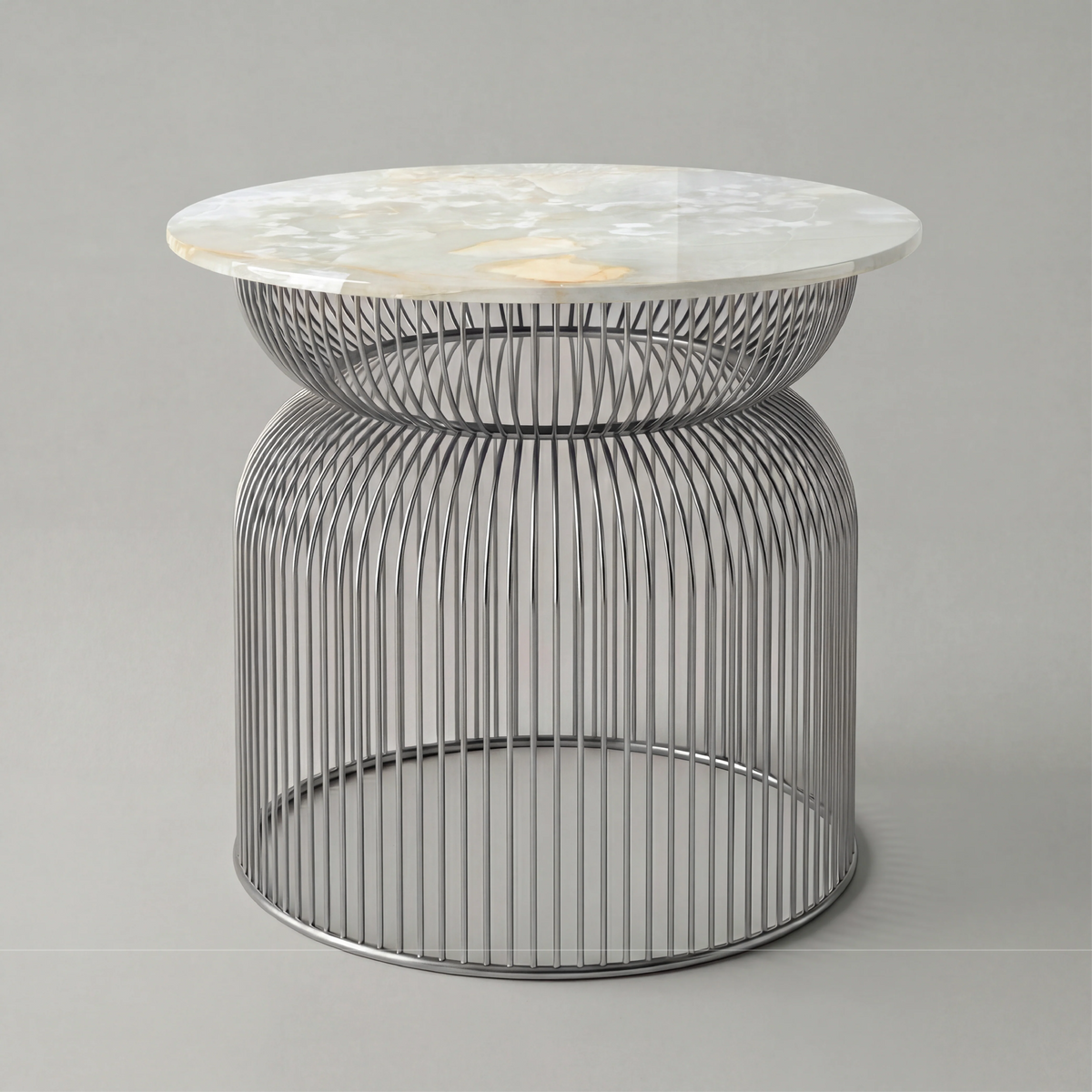 Abcheck Side Table in White Onyx