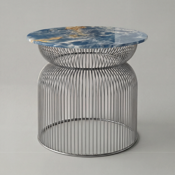 Abcheck Side Table in Ocean Blue Onyx