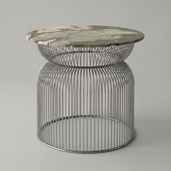 Abcheck Side Table in Green Onyx