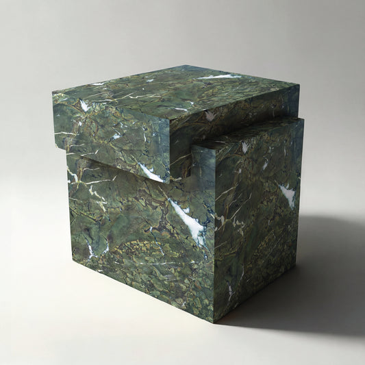 Mesa auxiliar ALMA en cuarcita Verde Fantastico natural