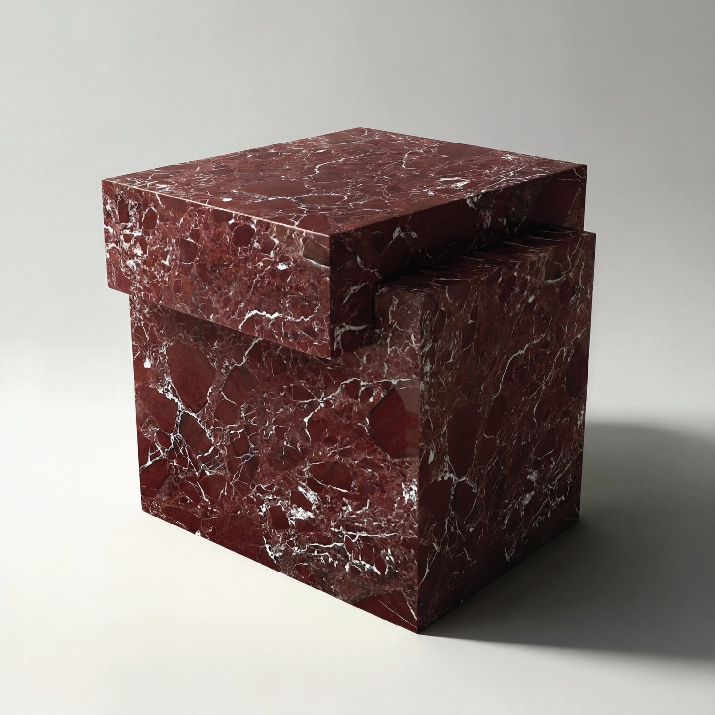 Mesa auxiliar ALMA en mármol Rosso Levanto natural