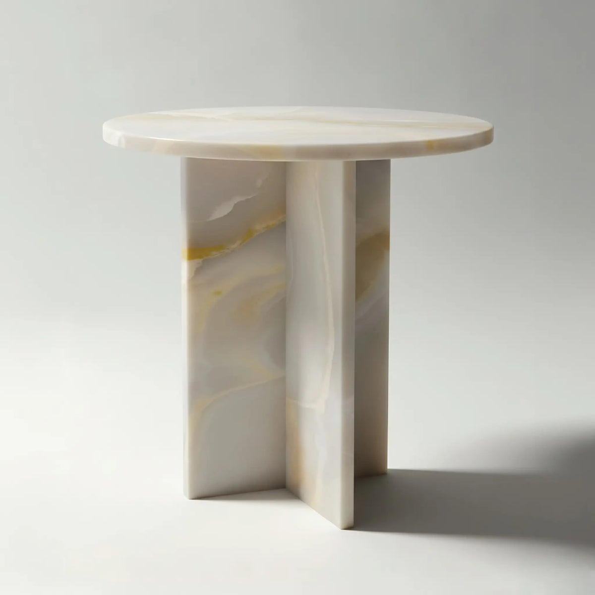 Chic Side Table in White Onyx