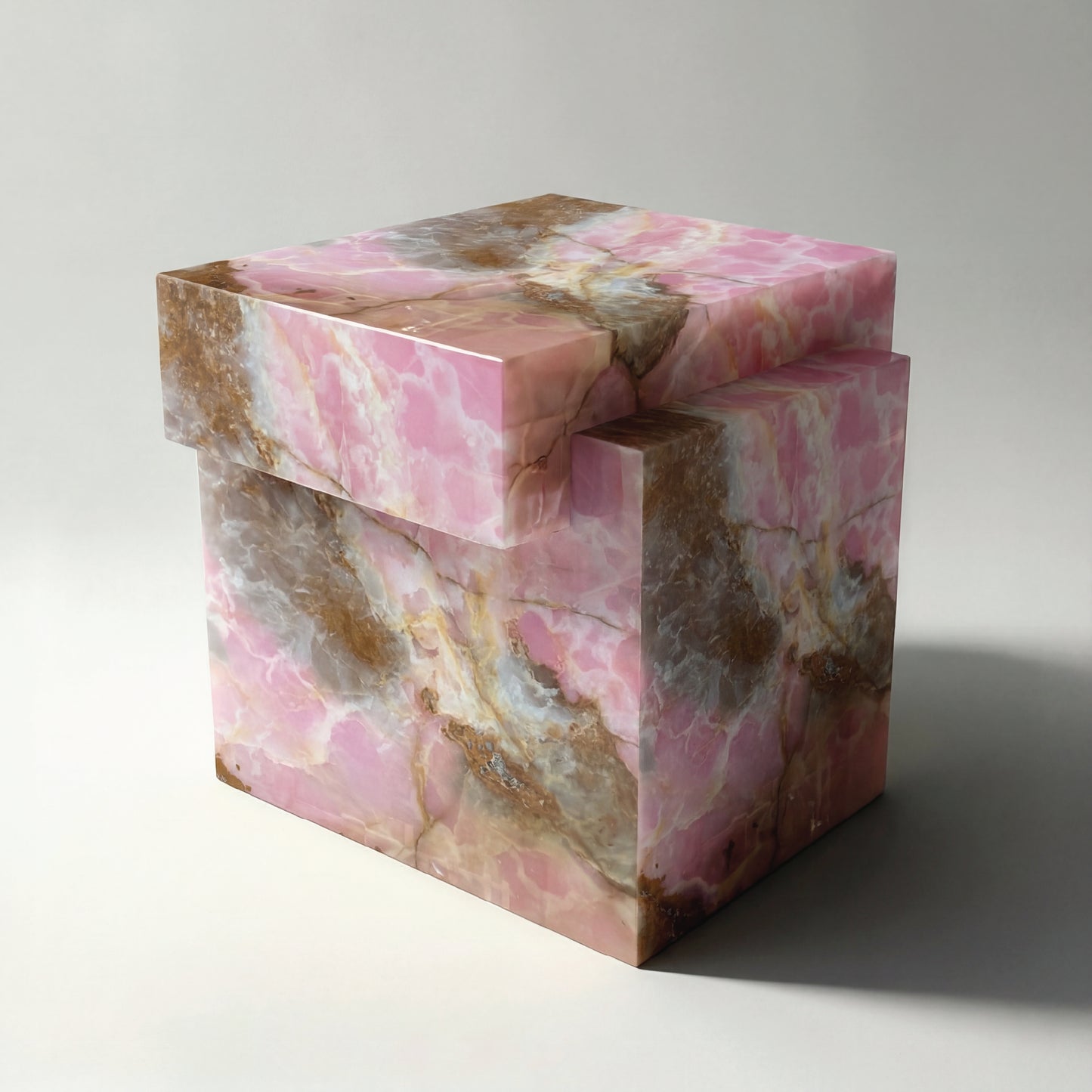 Mesa auxiliar ALMA en ónix rosa natural