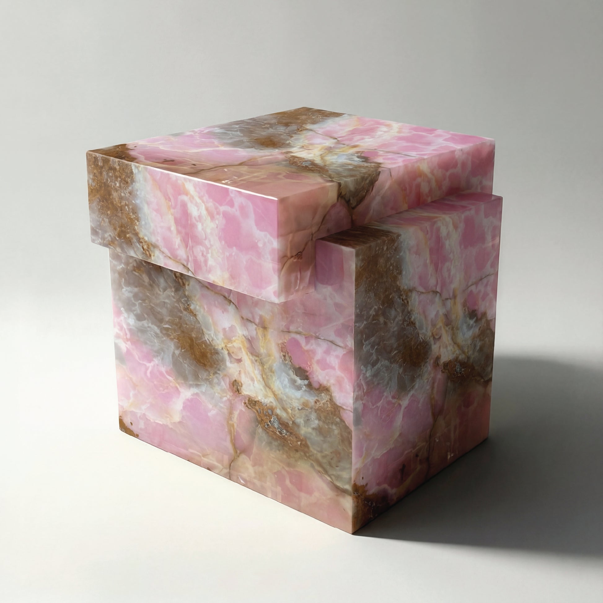 Mesa auxiliar ALMA en ónix rosa natural