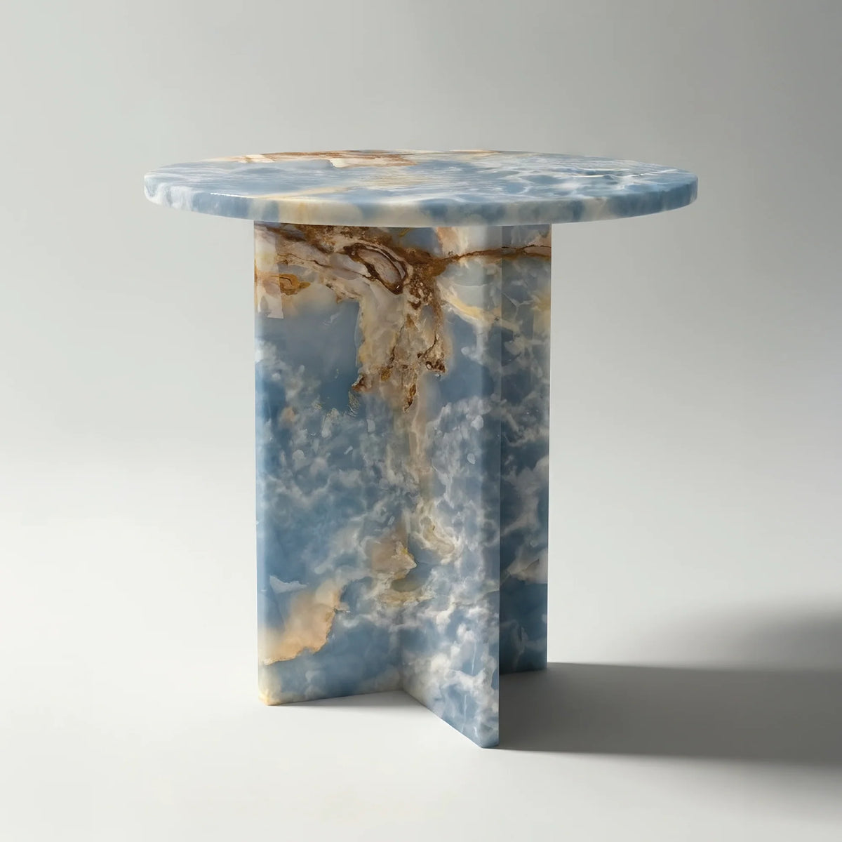 Chic Side Table in Ocean Blue Onyx