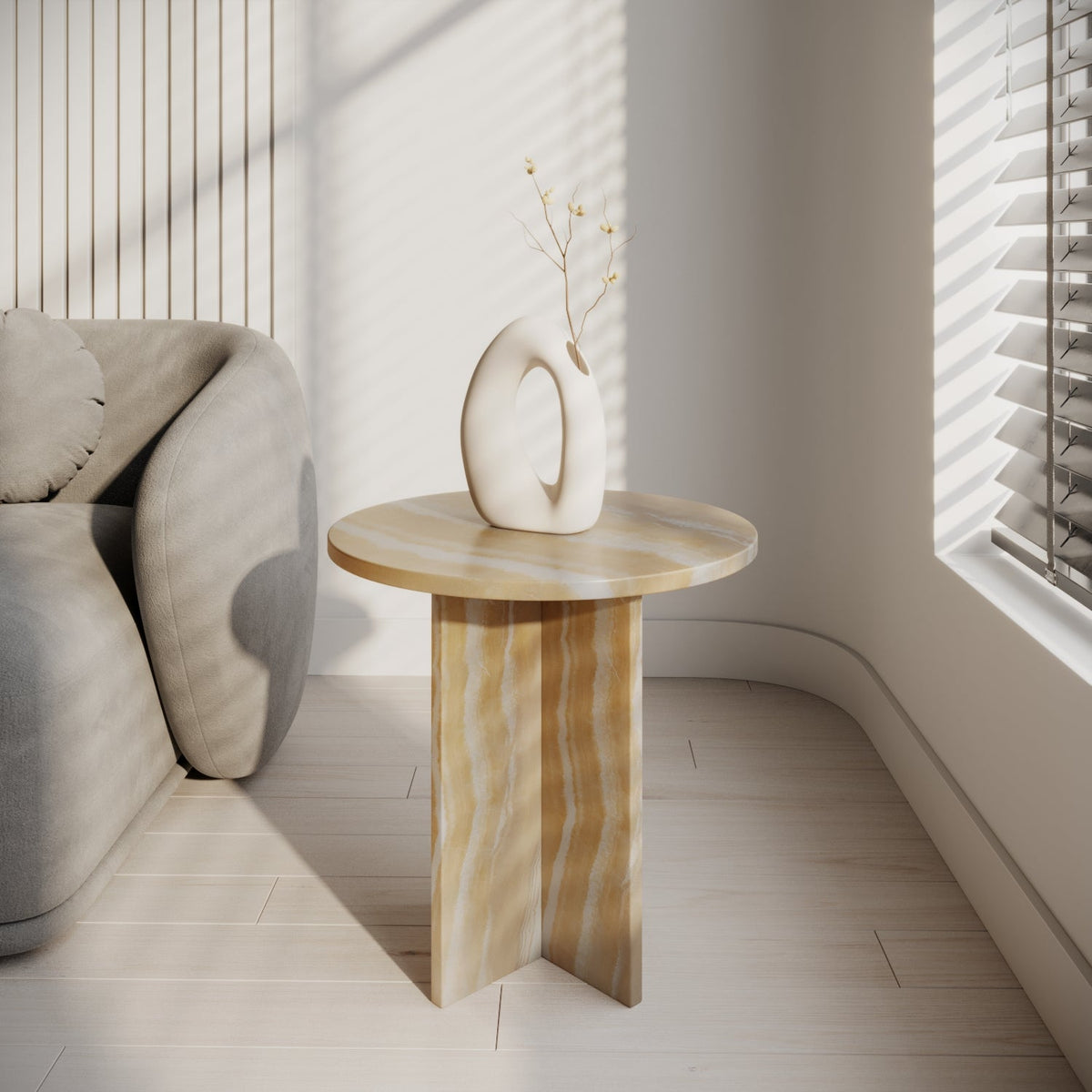 Chic Side Table in Golden Onyx