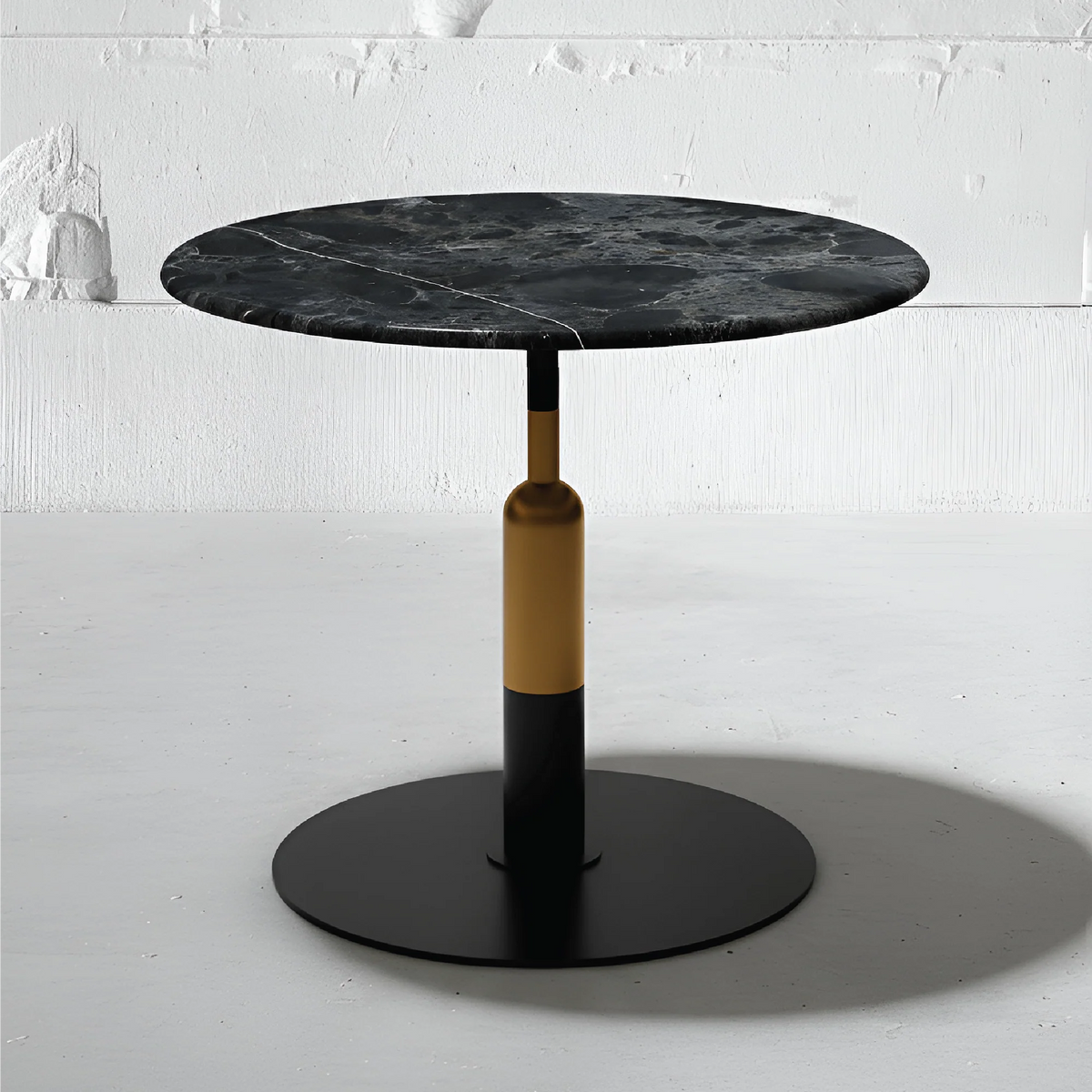 Robust Round Bistro Table in Black Casper Quartzite | Apollo Base